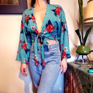 Floral EXPRESS tie top NWT